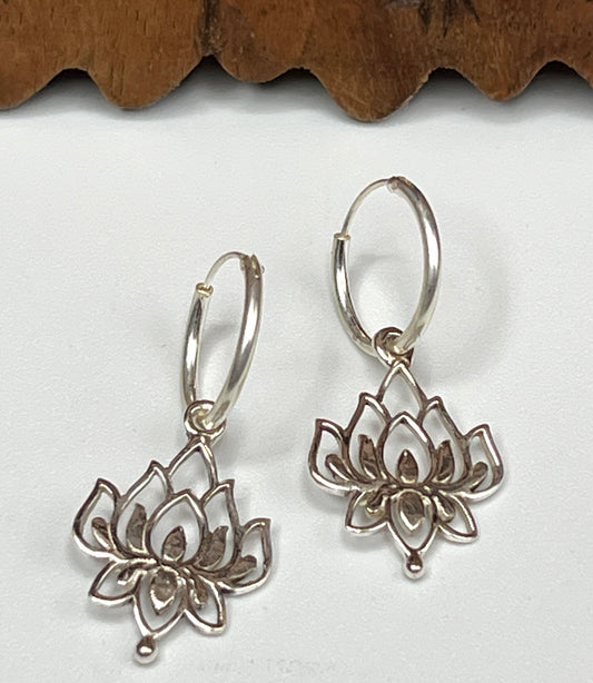 Lotus Hoop Earrings