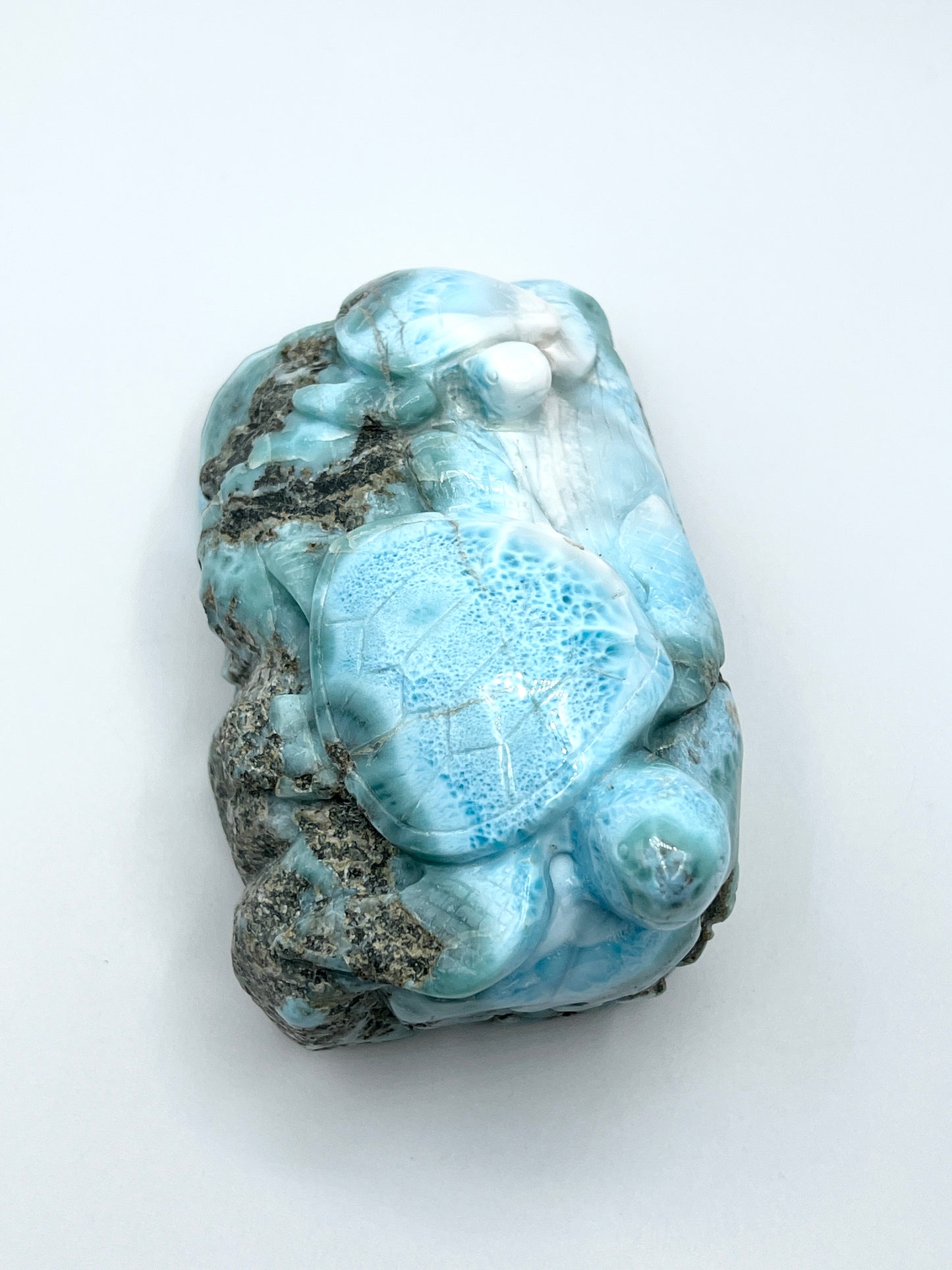 Larimar Turtle Carvings