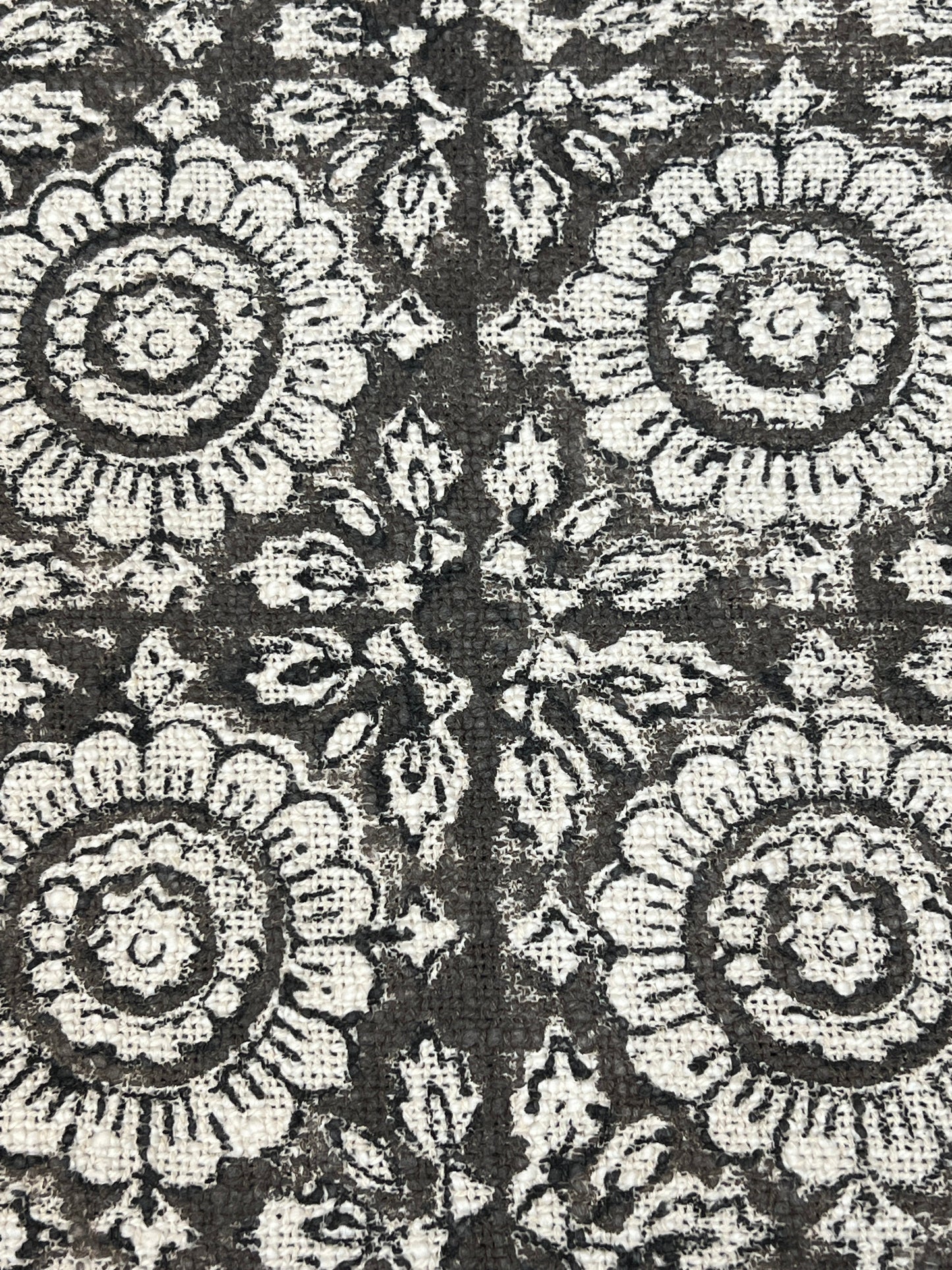 Flower Block Print Throw Pillows | Round