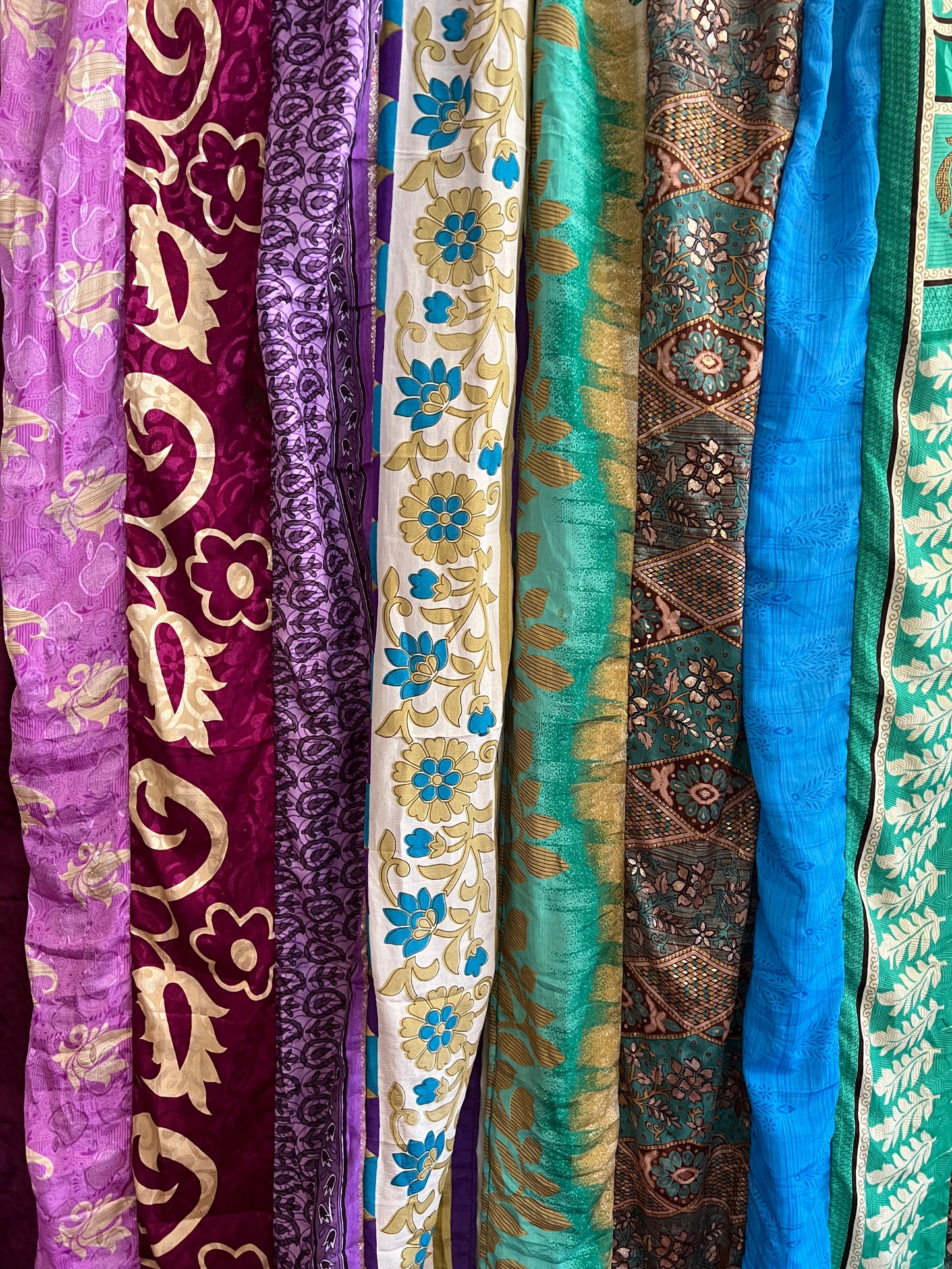 Silk Saree Patchwork Curtain Panels