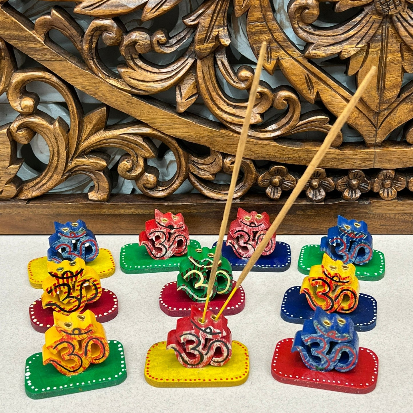 Om Painted Incense Burner