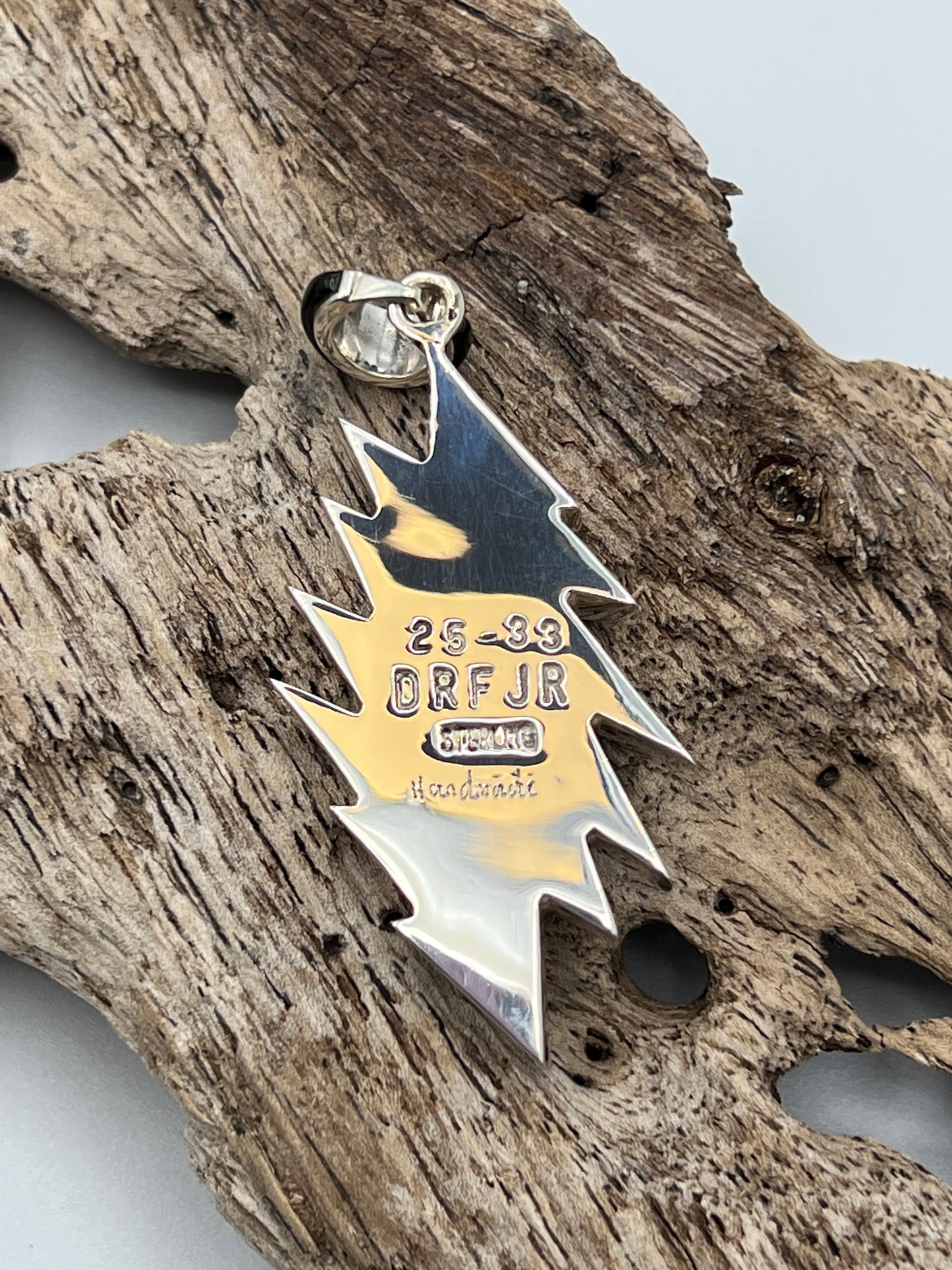 Rare Inlaid Gemstone Bolt Nature Pendant by David Freeland