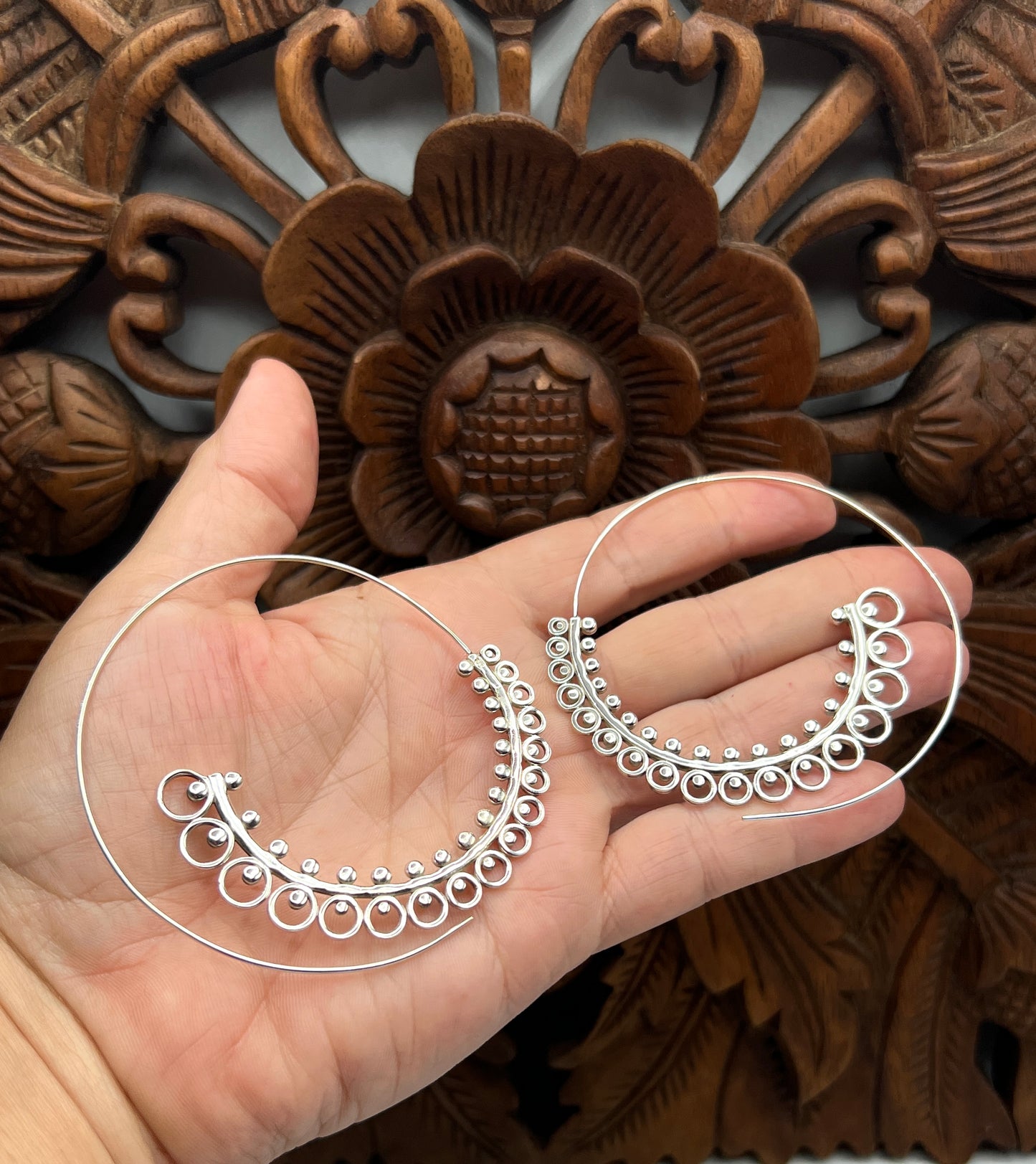 XL Beaded Slide Hoop Earrings