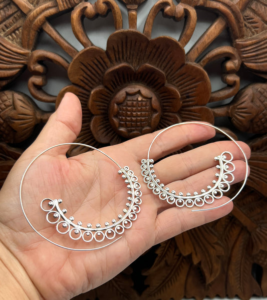 XL Beaded  Slide Hoop Earrings