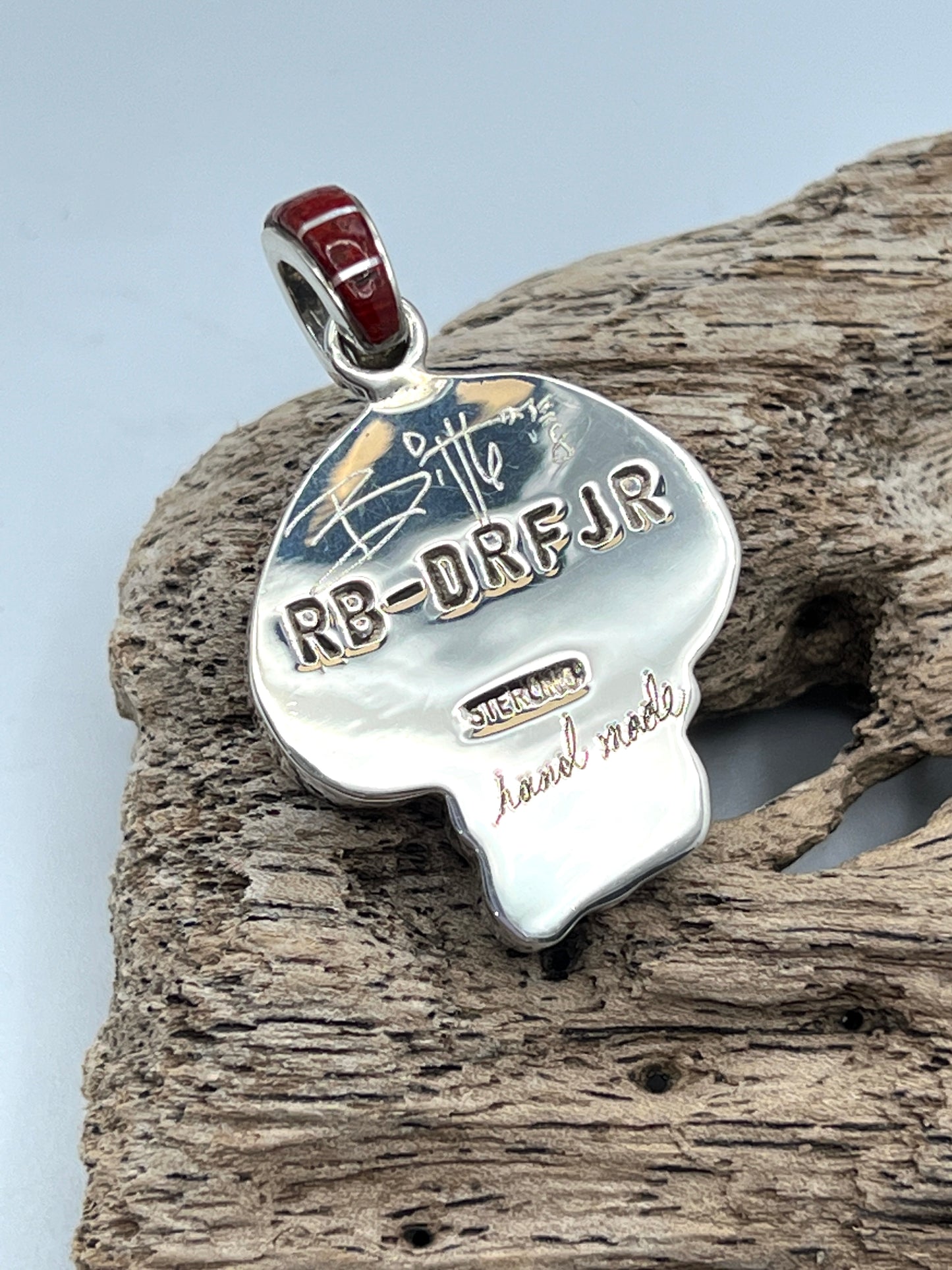 Rare Inlaid Gemstone Richard Biffle Mushroom Pendant by David Freeland
