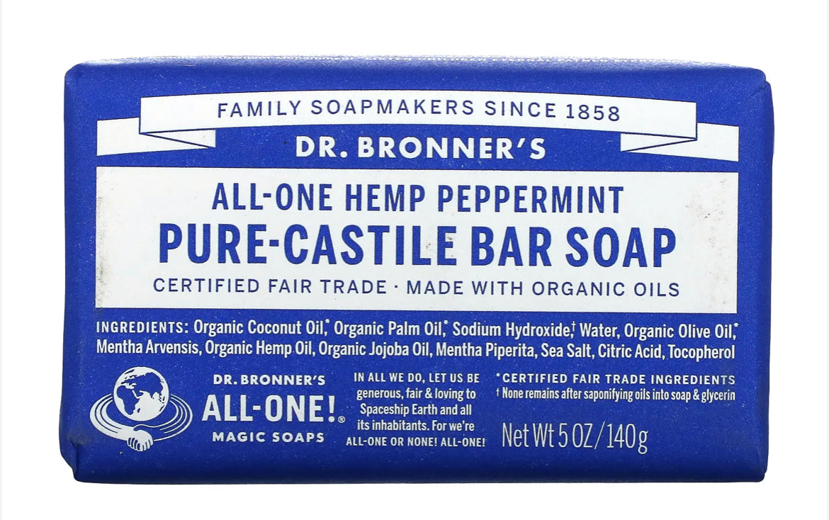 Dr Bronners Pure-Castile Peppermint Bar Soap