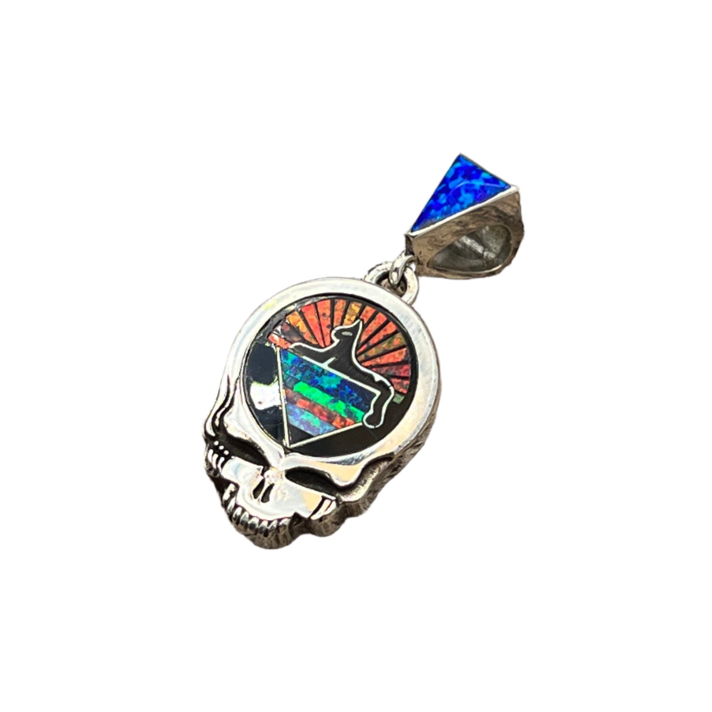 Rare Inlaid Gemstone SYF Cats Under the Stars Pendant by David Freeland