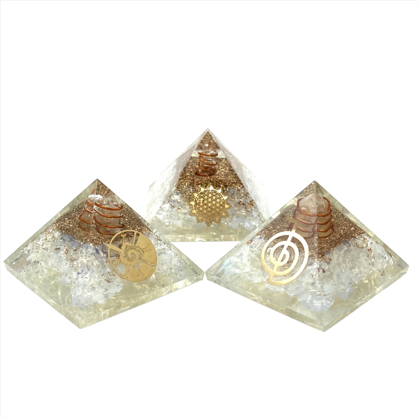 Opalite Orgonite Pyramids