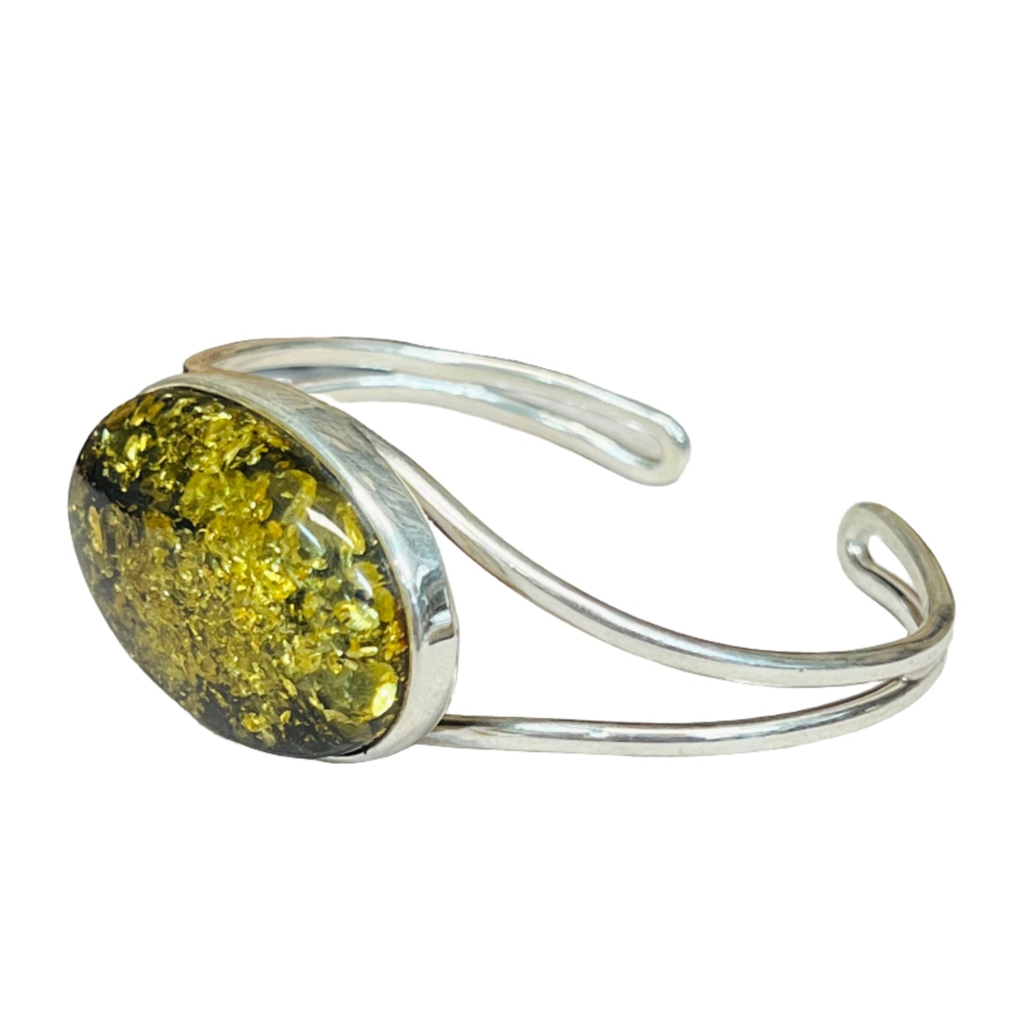 Large Sterling Silver Amber Bracelets
