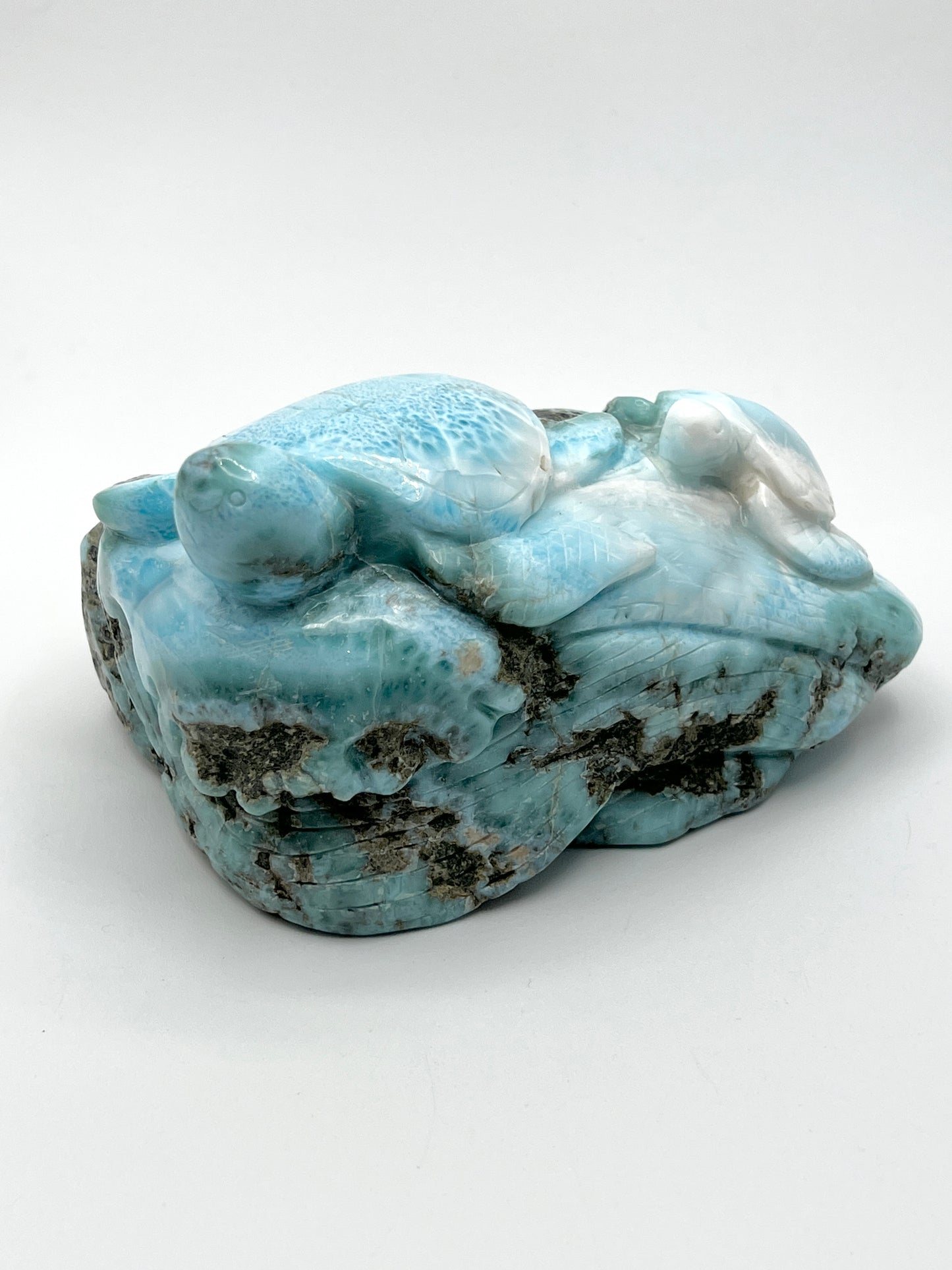 Larimar Turtle Carvings