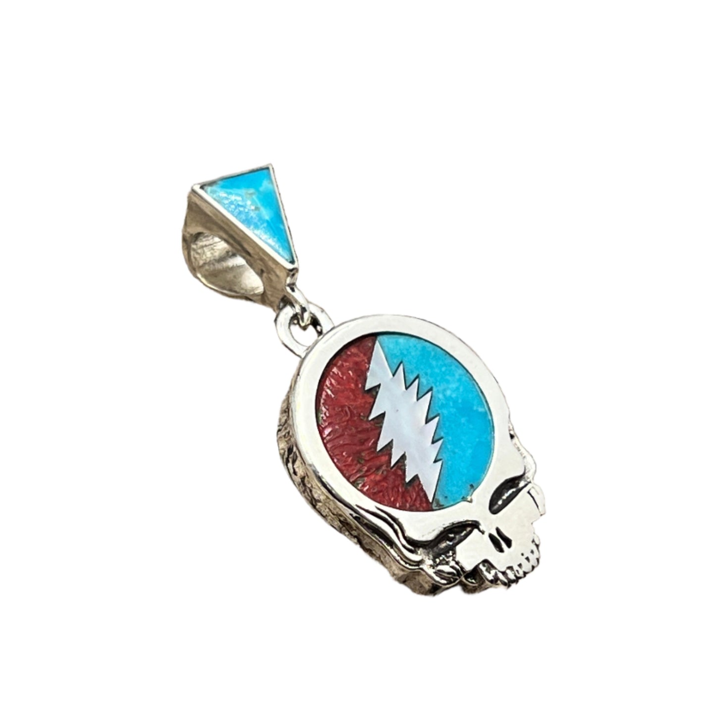 Rare Inlaid Gemstone SYF Bolt Pendant by David Freeland
