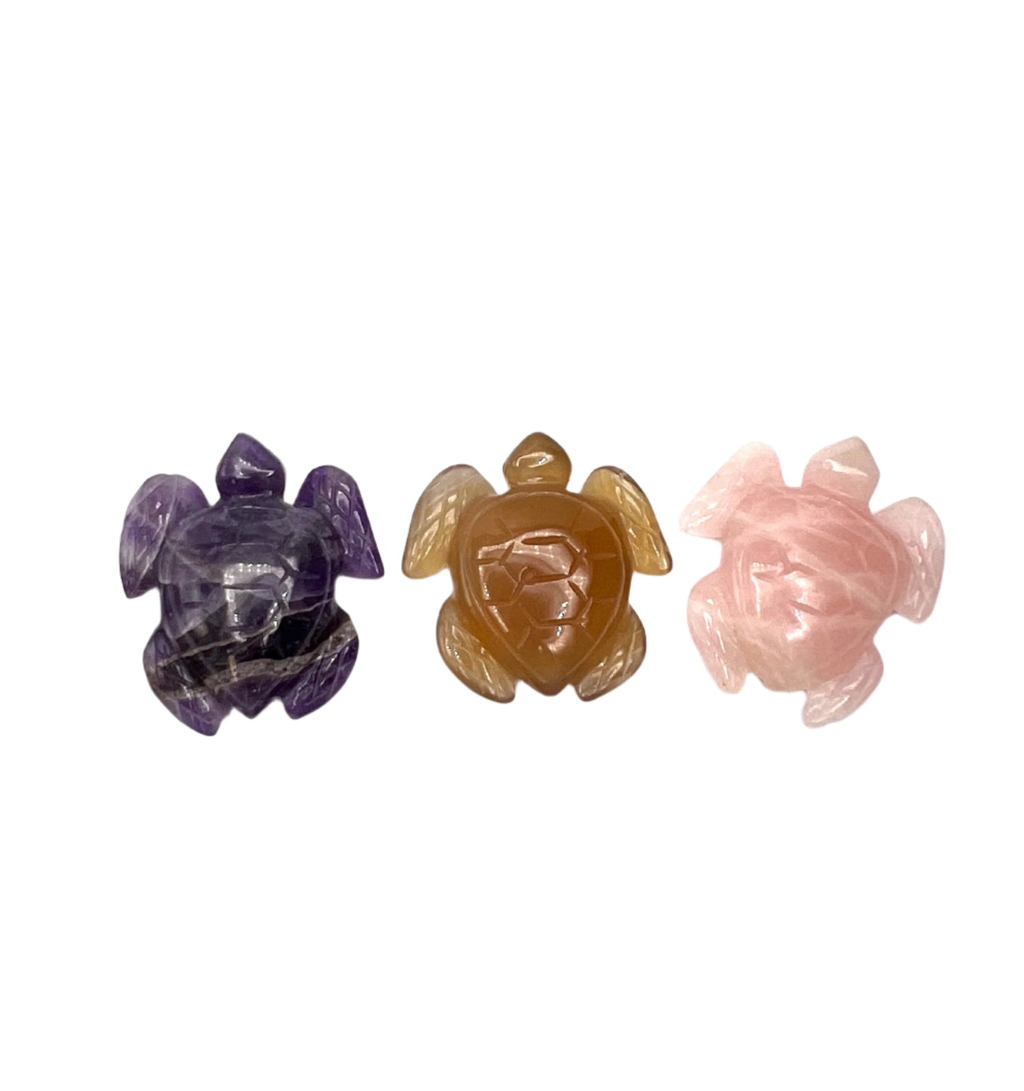 Hand Carved Gemstone Turtles