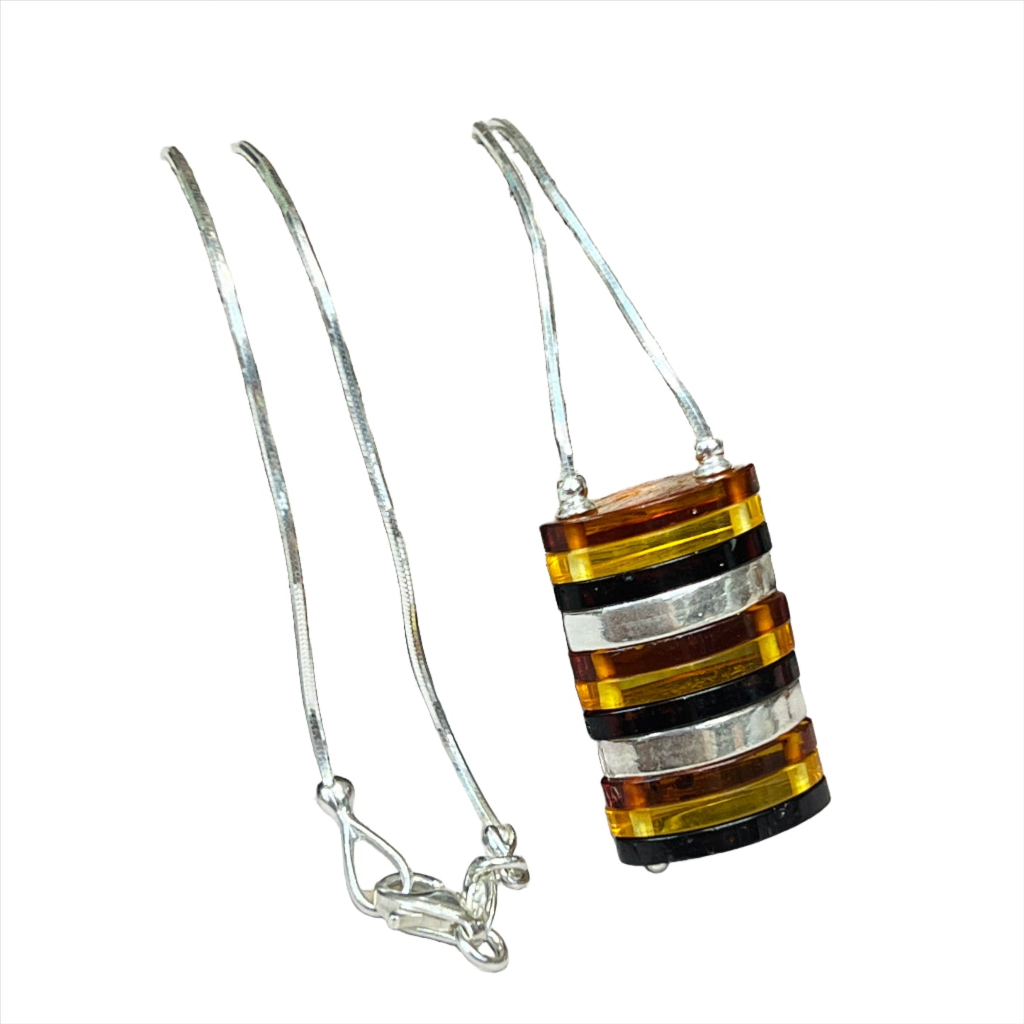 Sterling Silver Amber Stacker Necklace