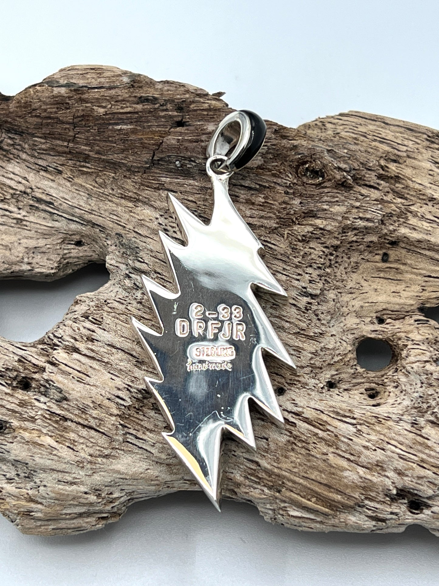 Rare Inlaid Gemstone Uncle Sam Bolt Pendant by David Freeland