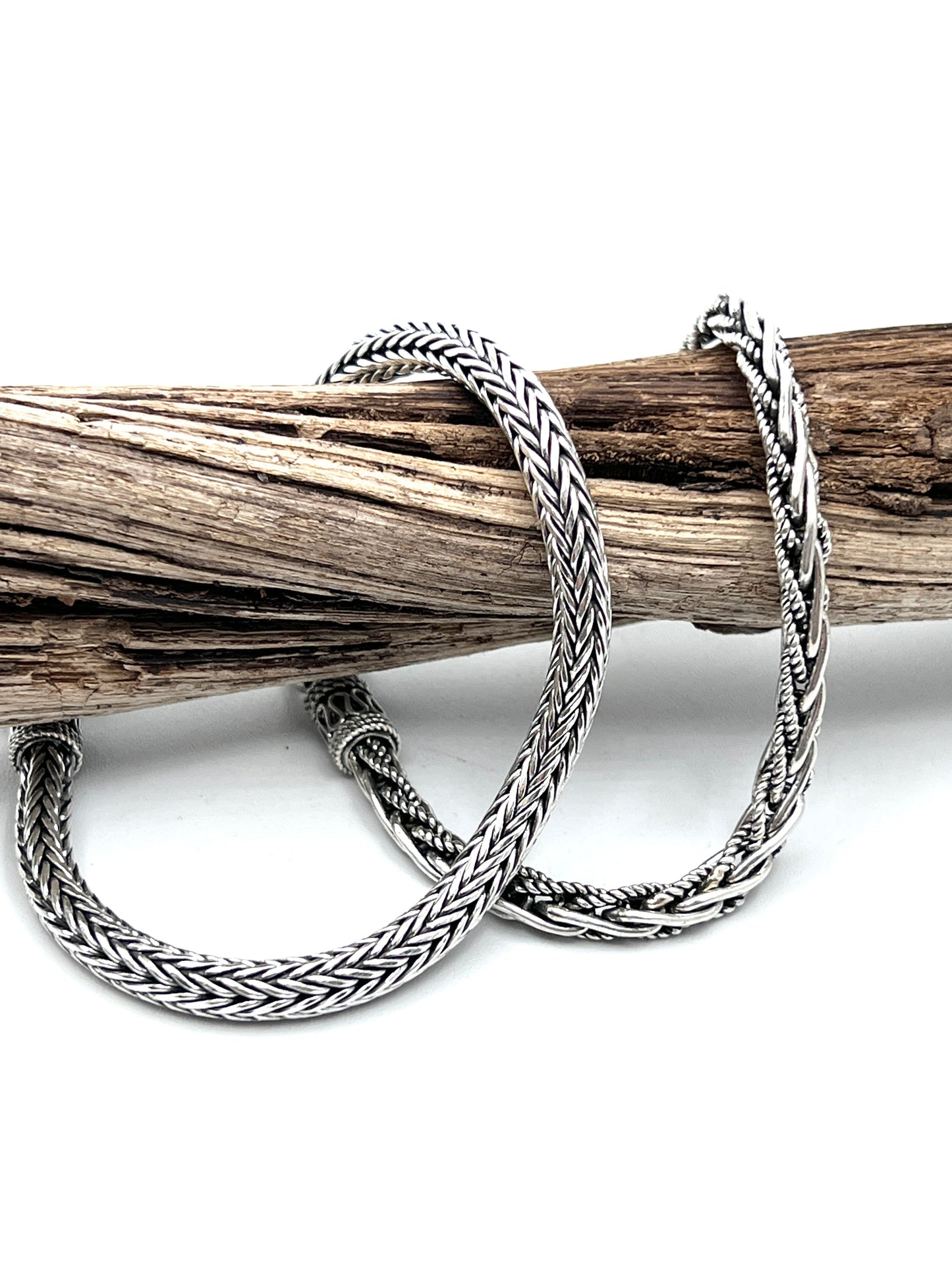 Sterling Silver Braided Chain Bracelets