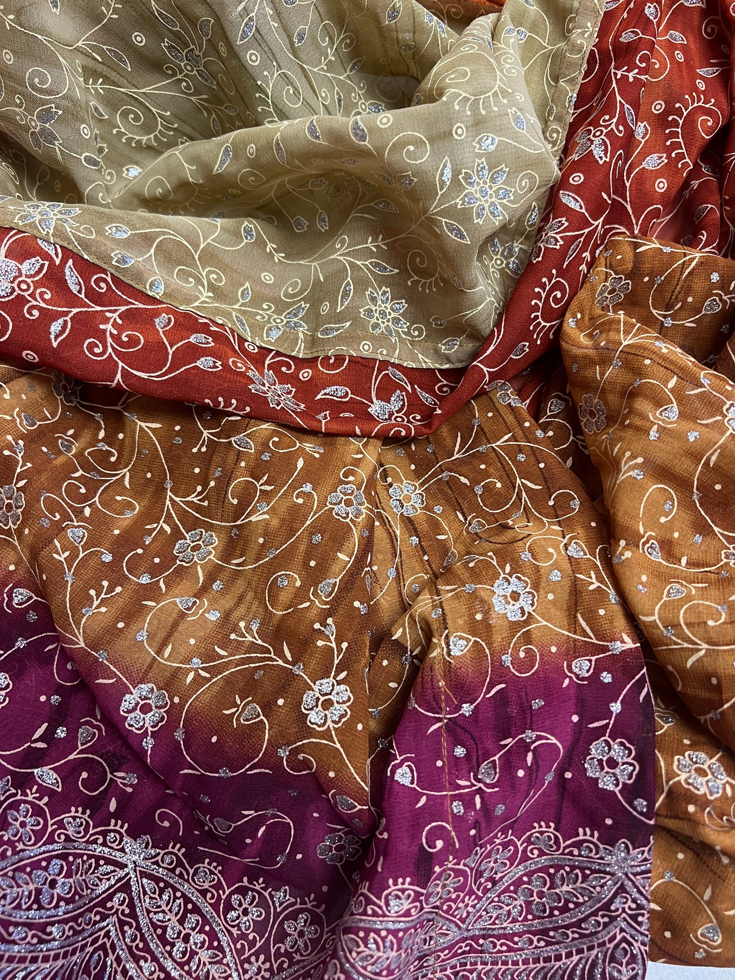 Tri Tones Mocha Sari Curtain Panels