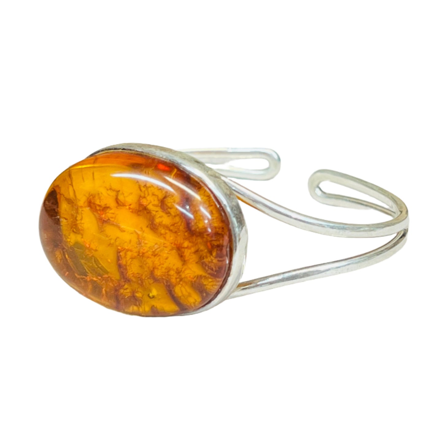 Large Sterling Silver Amber Bracelets