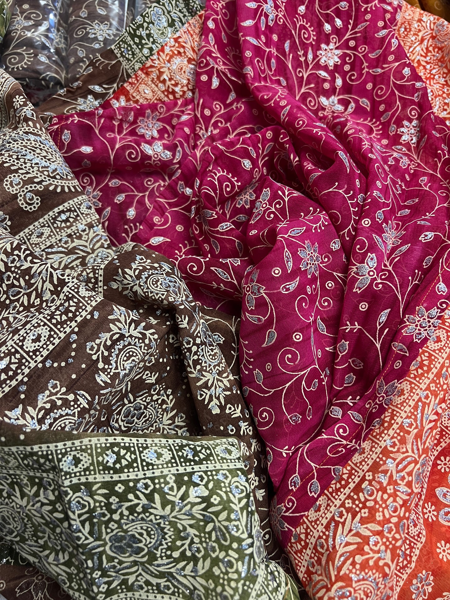 Tri Tones Sari Curtain Panels