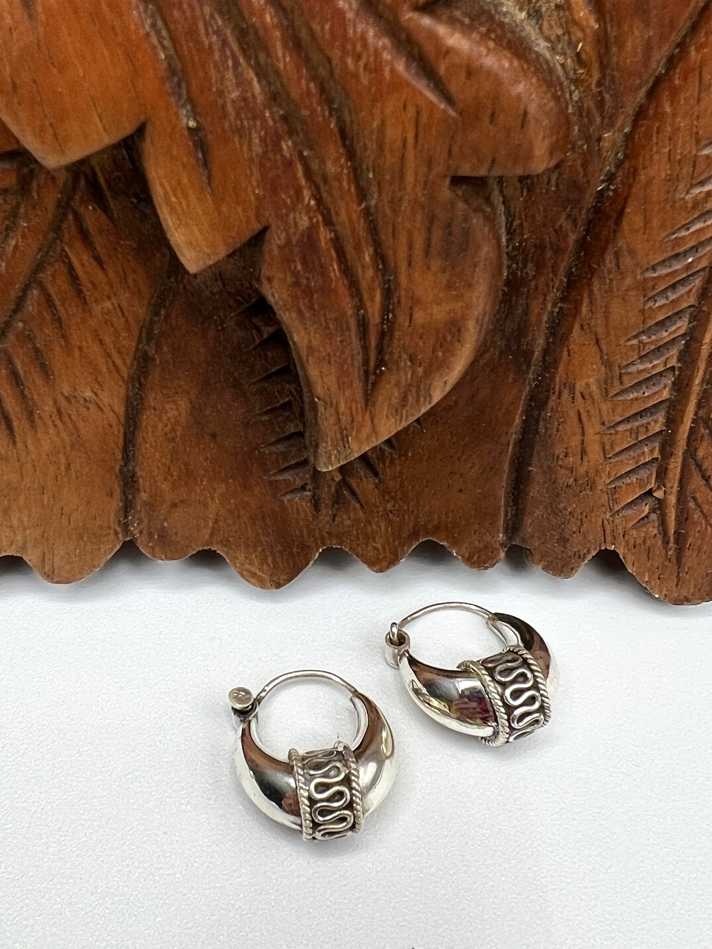 Small Wide Bali Hoop Earrings
