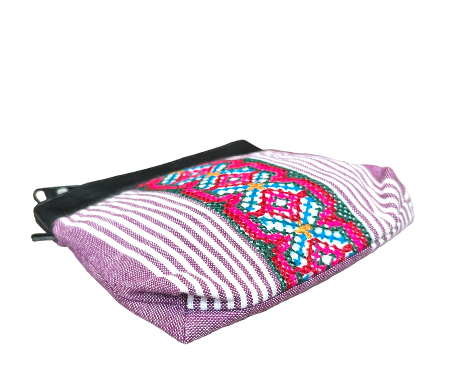 Hand Made Coin Pouches with Leather | Striped