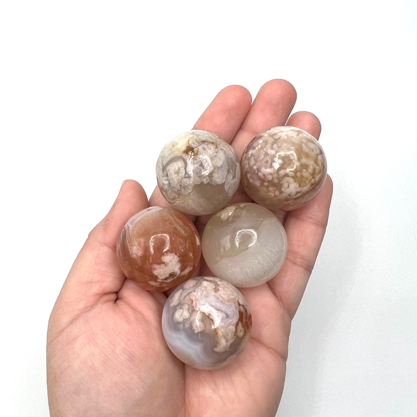 Flower Agate Spheres