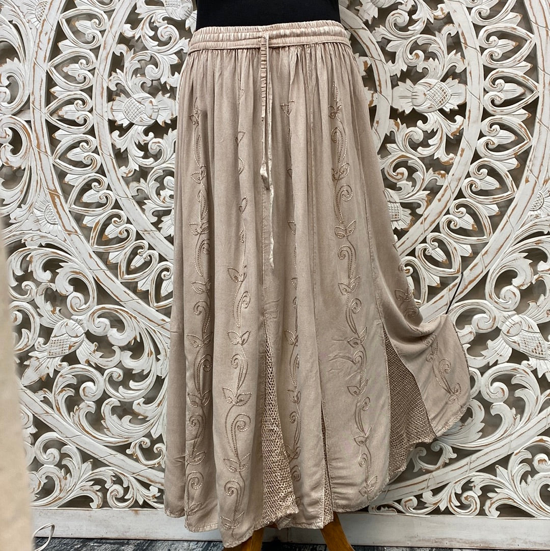 Embroidered Vine Long Skirts