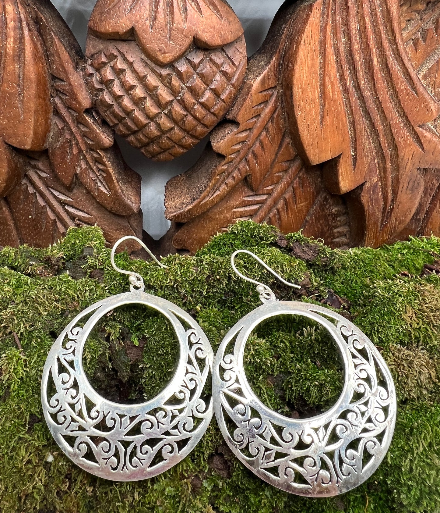 Sterling Silver Swirl Hoop Earrings