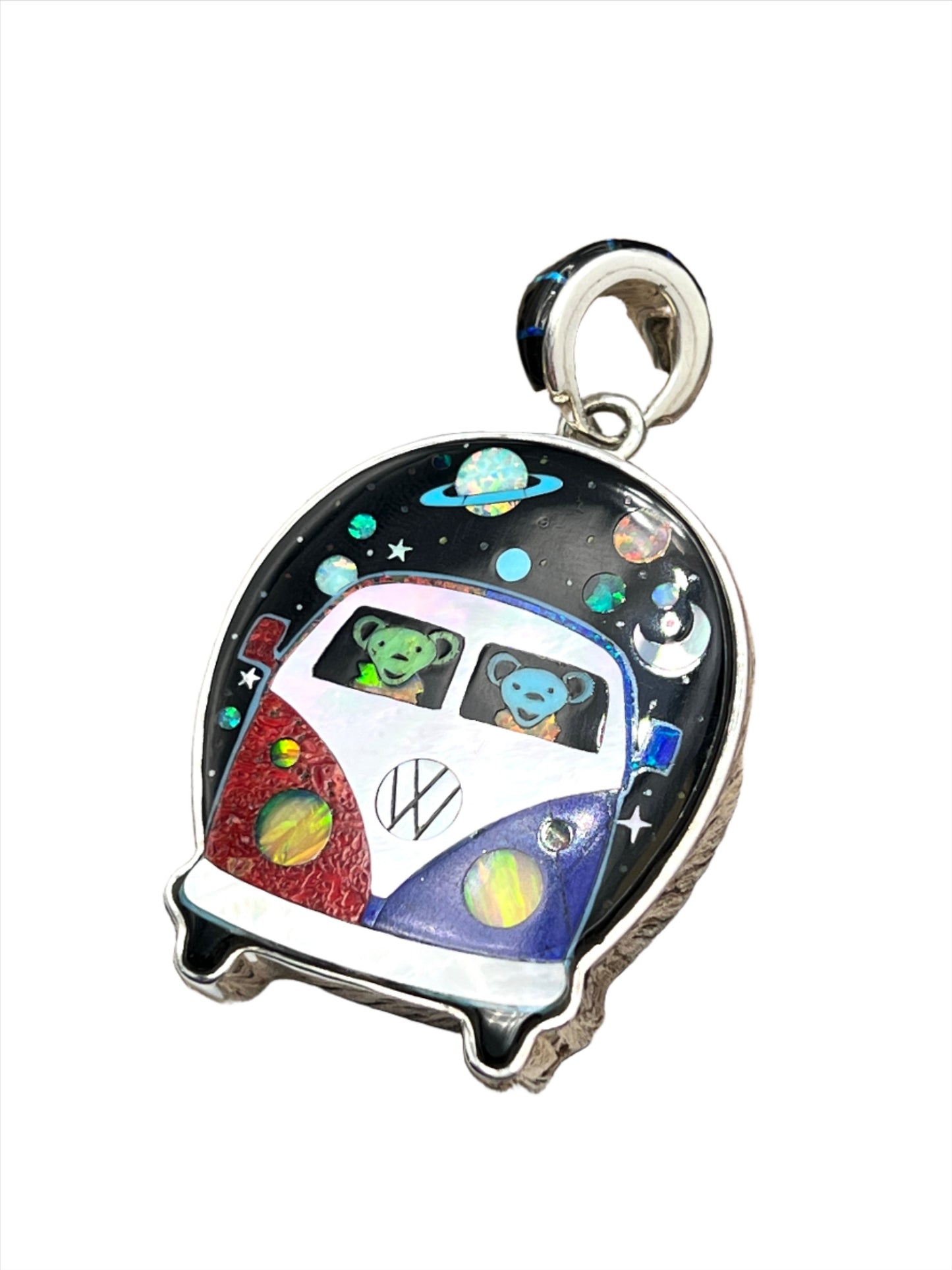 Rare Inlaid Gemstone Road Trip Pendant by David Freeland