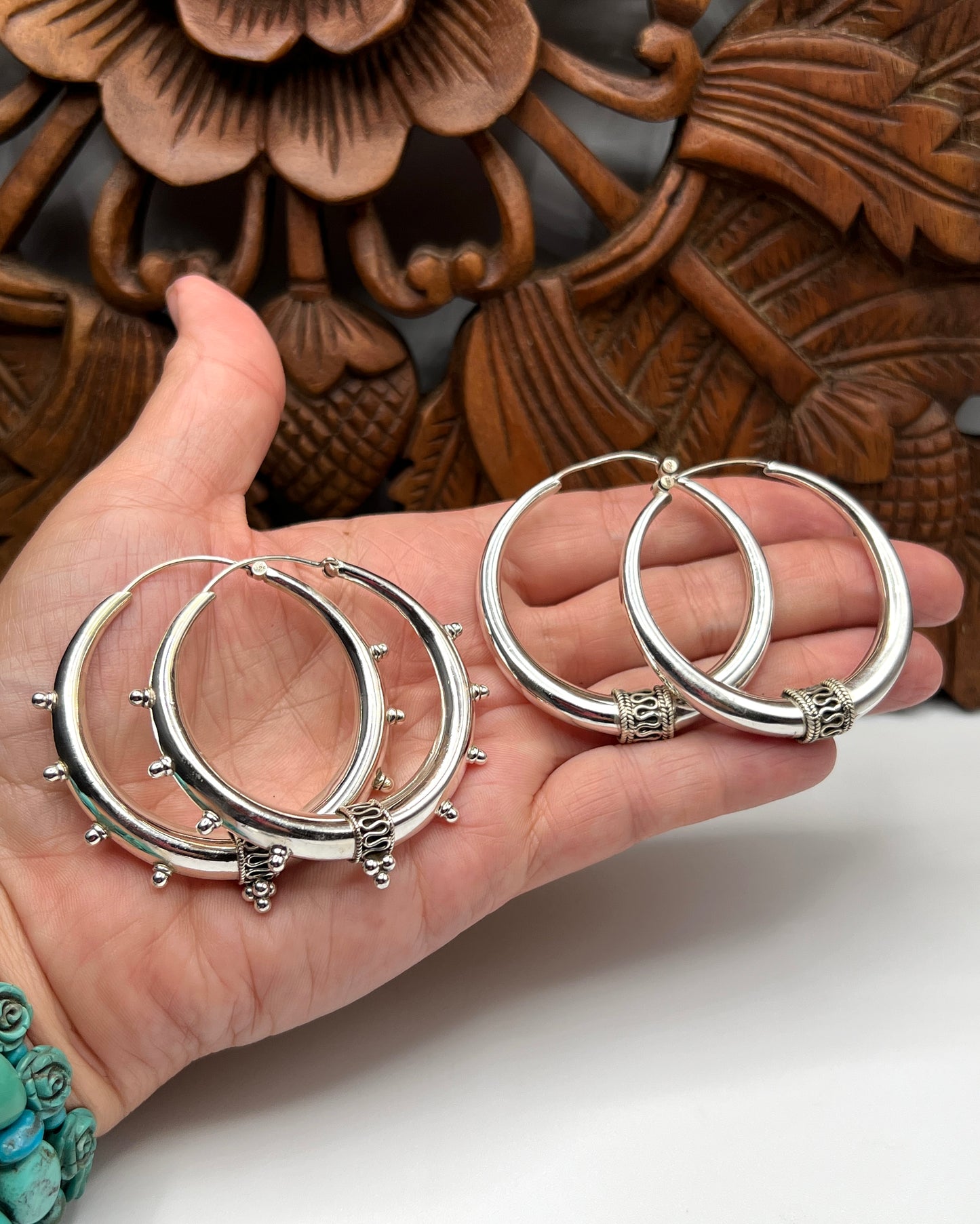 Large Bali Hoop Earrings