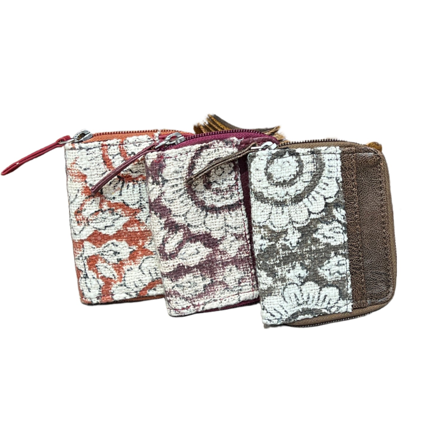 Flower Block Print Vegan Wallet