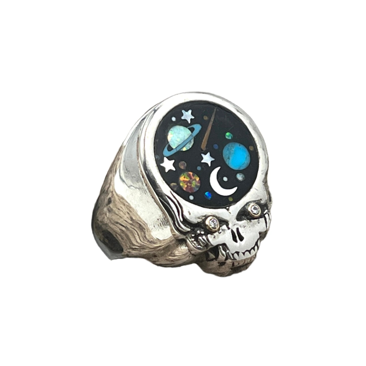 Inlaid Gemstone Grateful Dead SYF Galaxy Rings by David Freeland