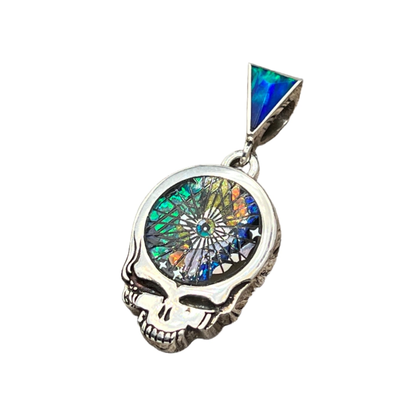 Rare Inlaid Gemstone SYF All Seeing Eye Pendant by David Freeland