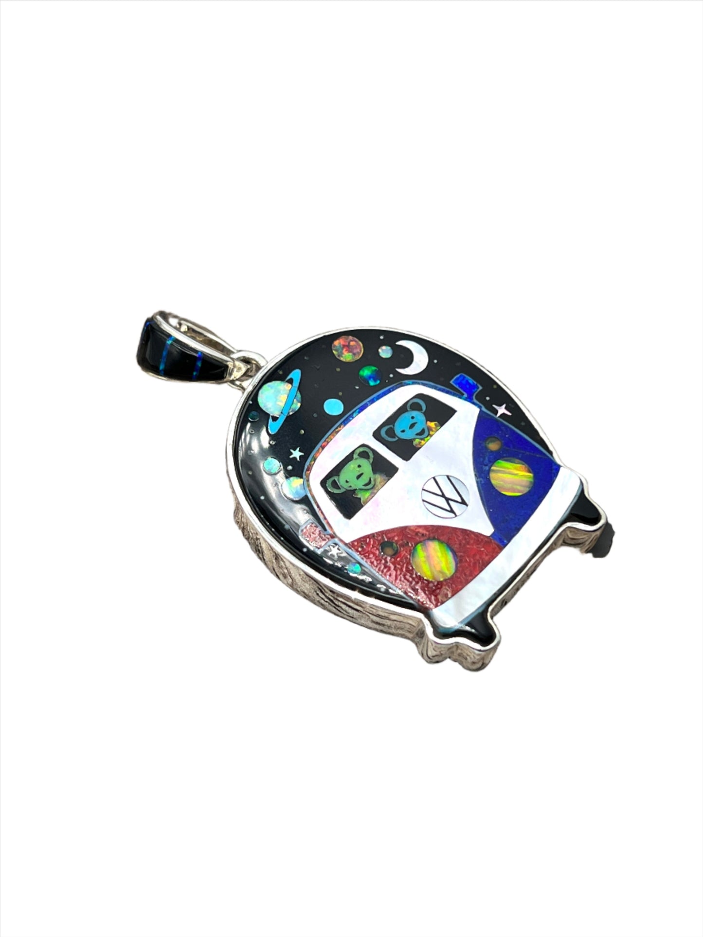 Rare Inlaid Gemstone Road Trip Pendant by David Freeland