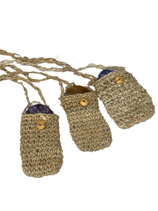 Small Hemp Crystal Pouch Bag
