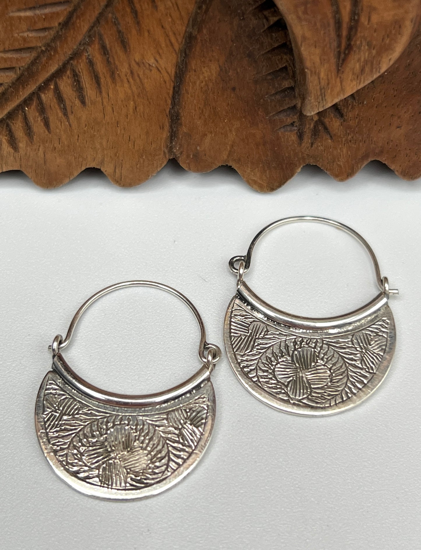 Small Flower Shield Earrings