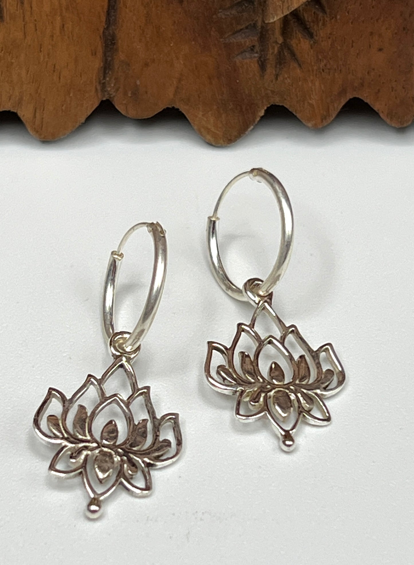 Lotus Hoop Earrings