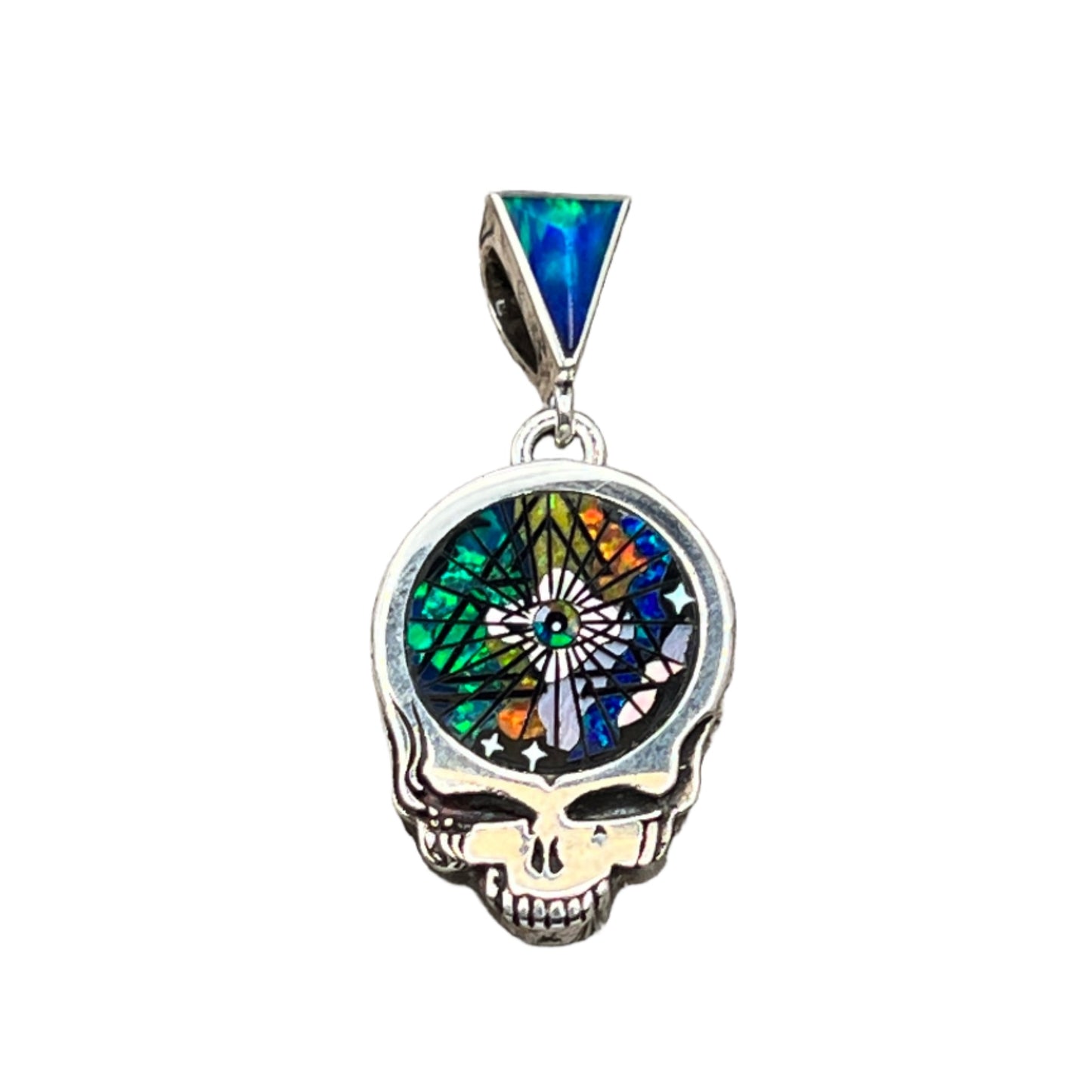 Rare Inlaid Gemstone SYF All Seeing Eye Pendant by David Freeland
