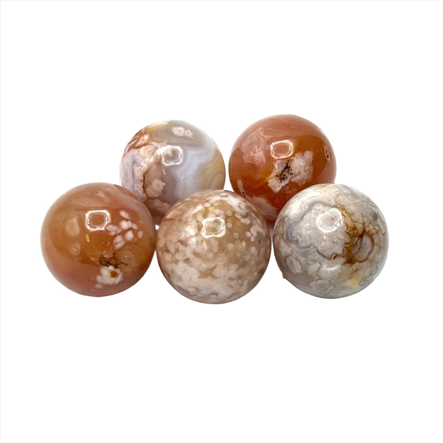 Flower Agate Spheres