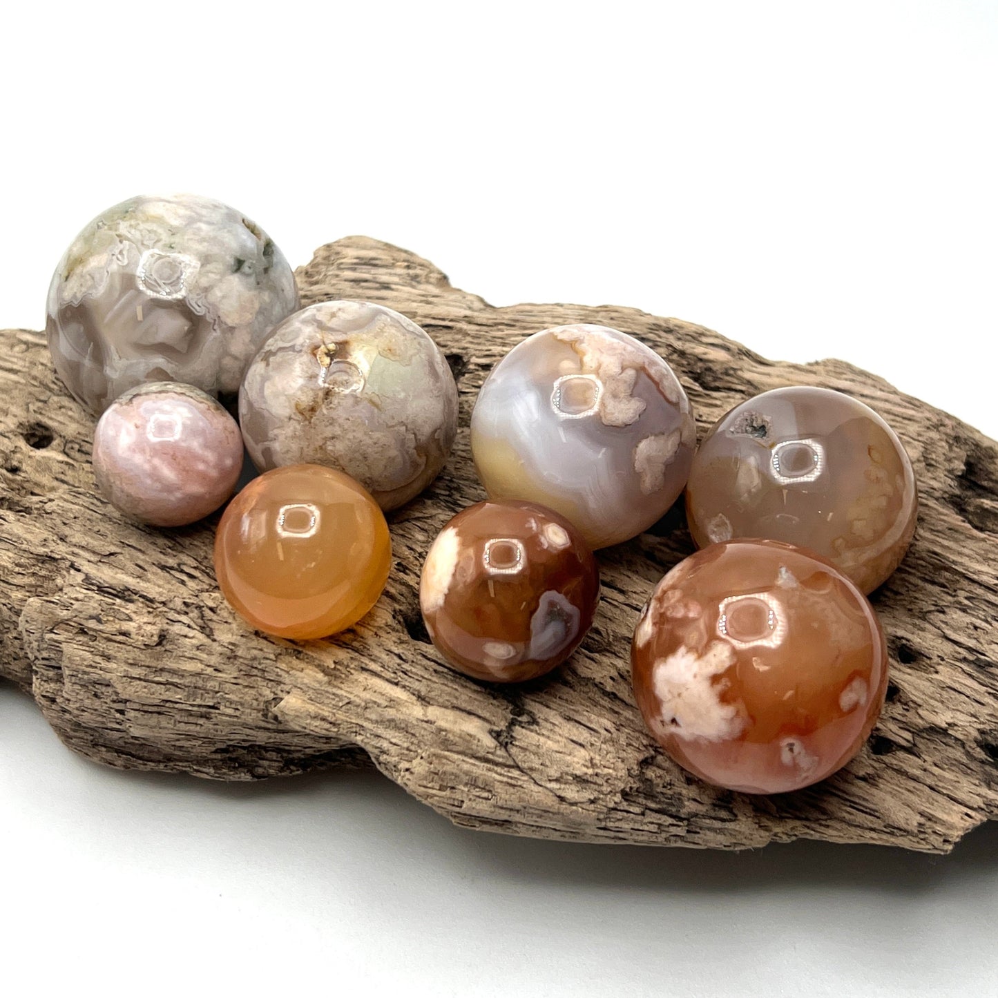 Flower Agate Spheres