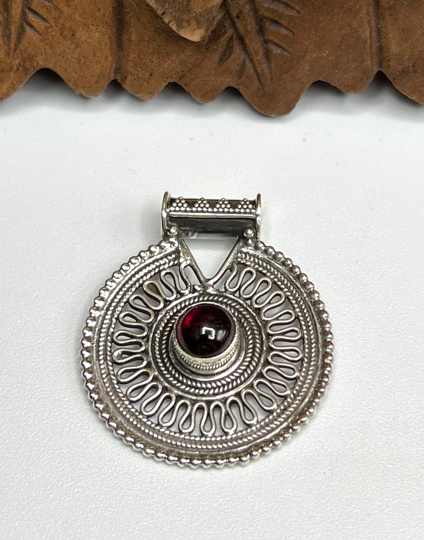 Swirl Shield Gemstone Pendants