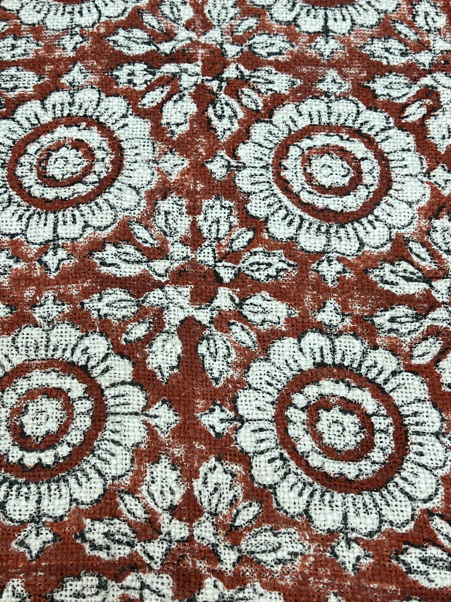 Flower Block Print Foot Stool | Square