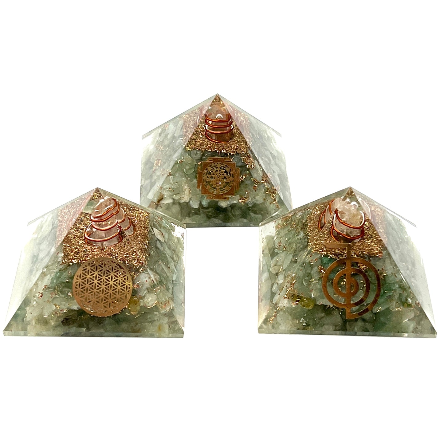 Green Aventurine Orgonite Pyramids