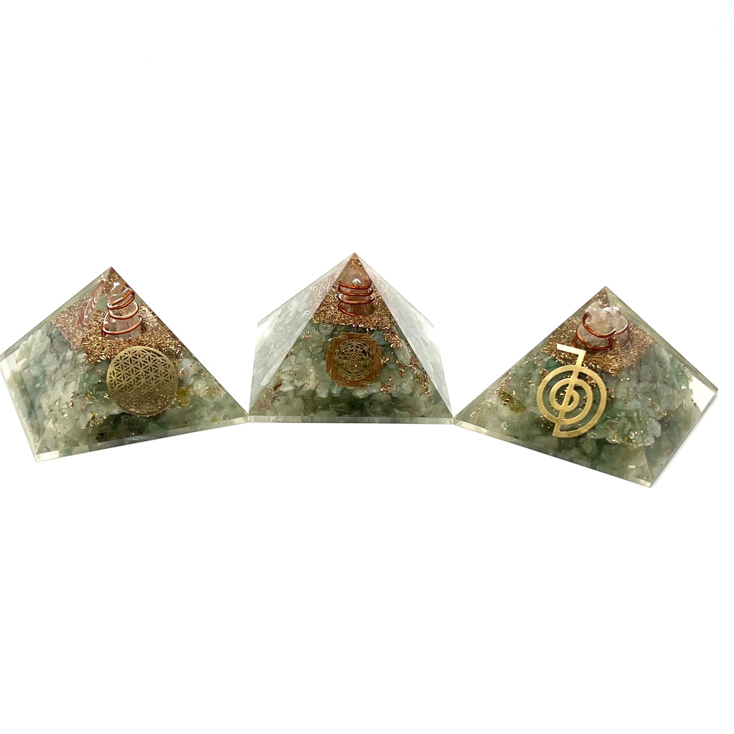 Green Aventurine Orgonite Pyramids