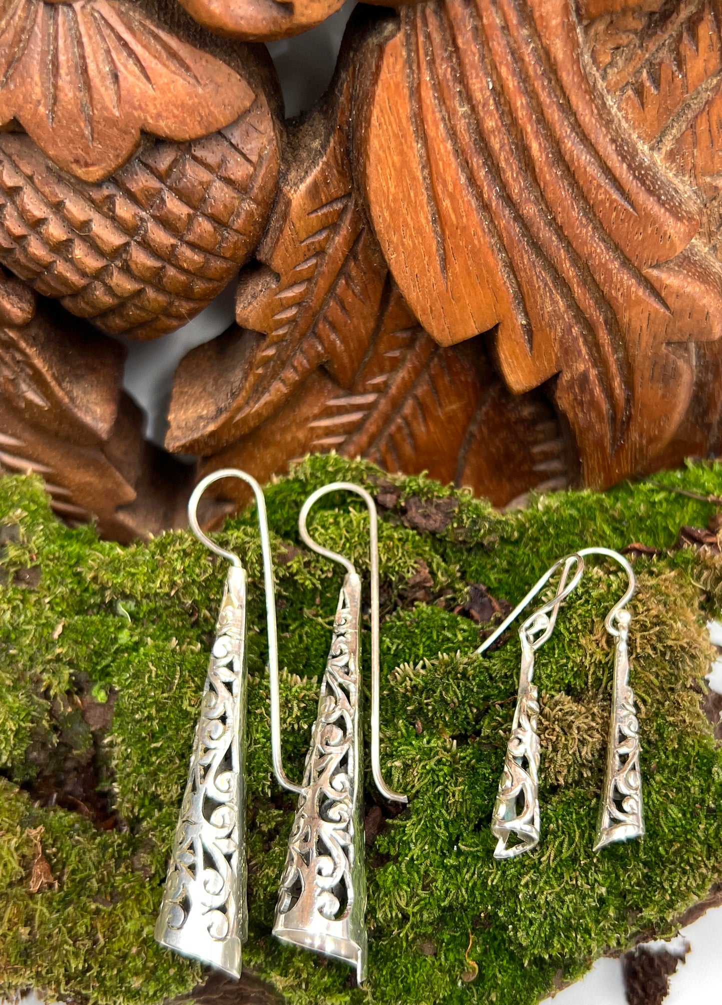 Sterling Silver Swirl Cone Earrings