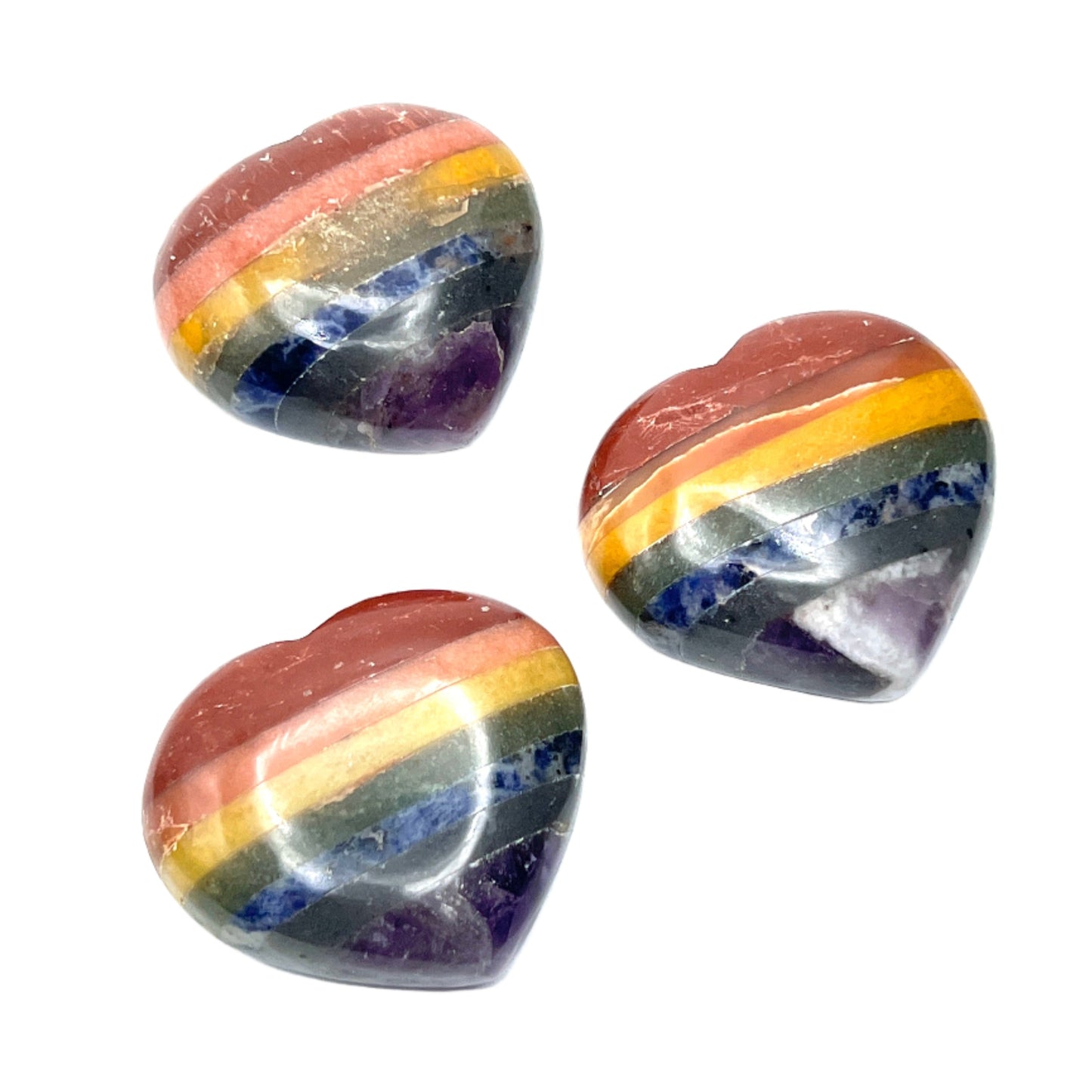7 Gemstone Chakra Large Hearts