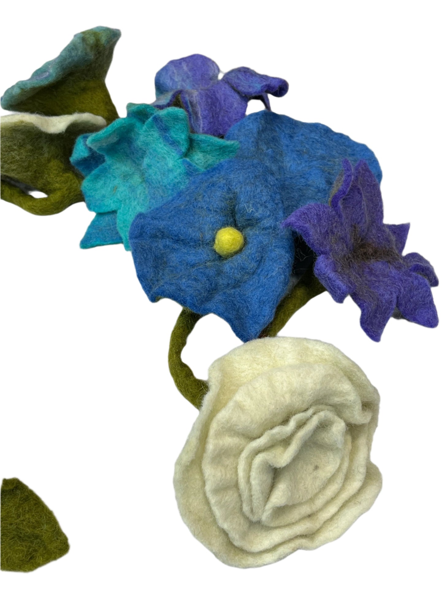 Hand felted Wool Flower Garland