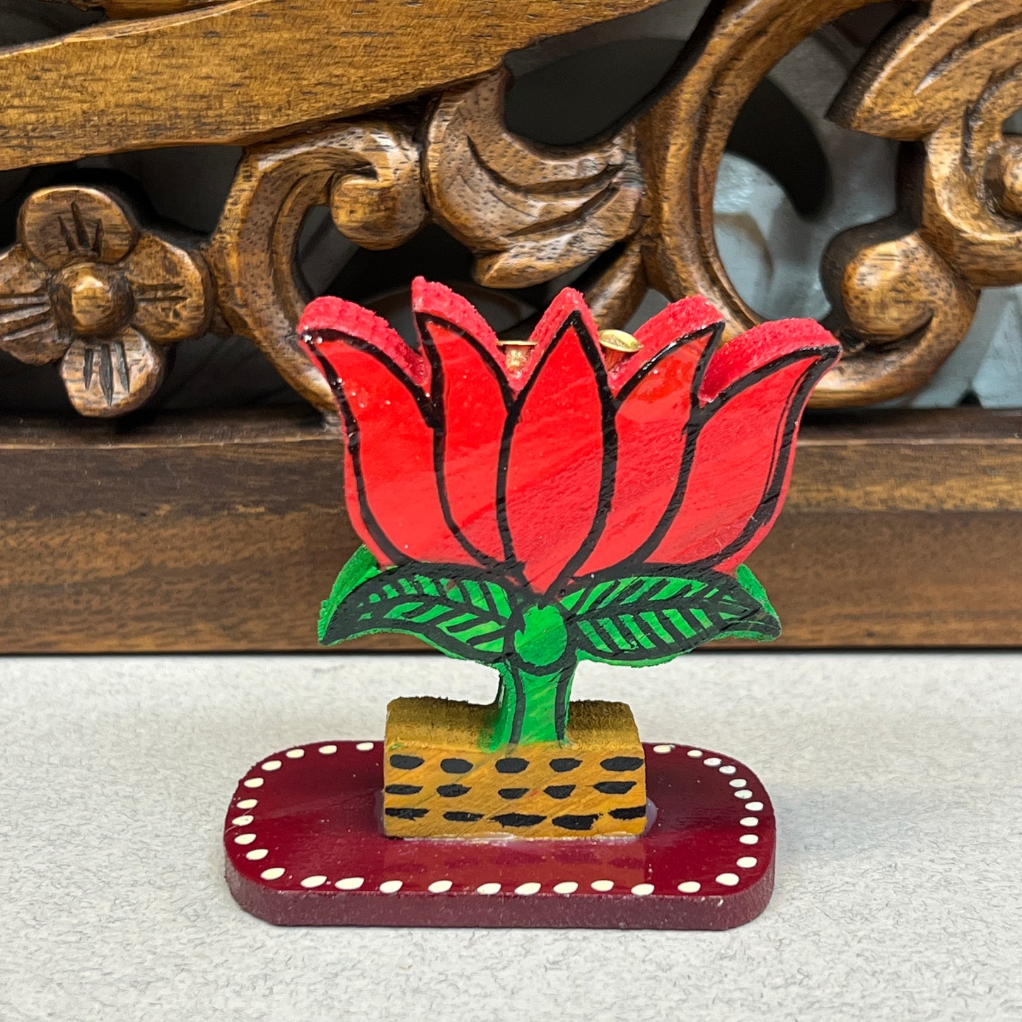 Lotus Flower Painted Incense Burner