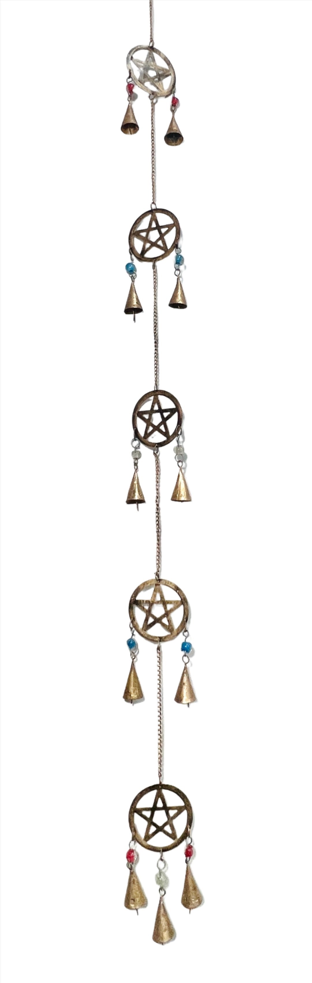 Pentacle Metal Wall Hanging w/ Bells