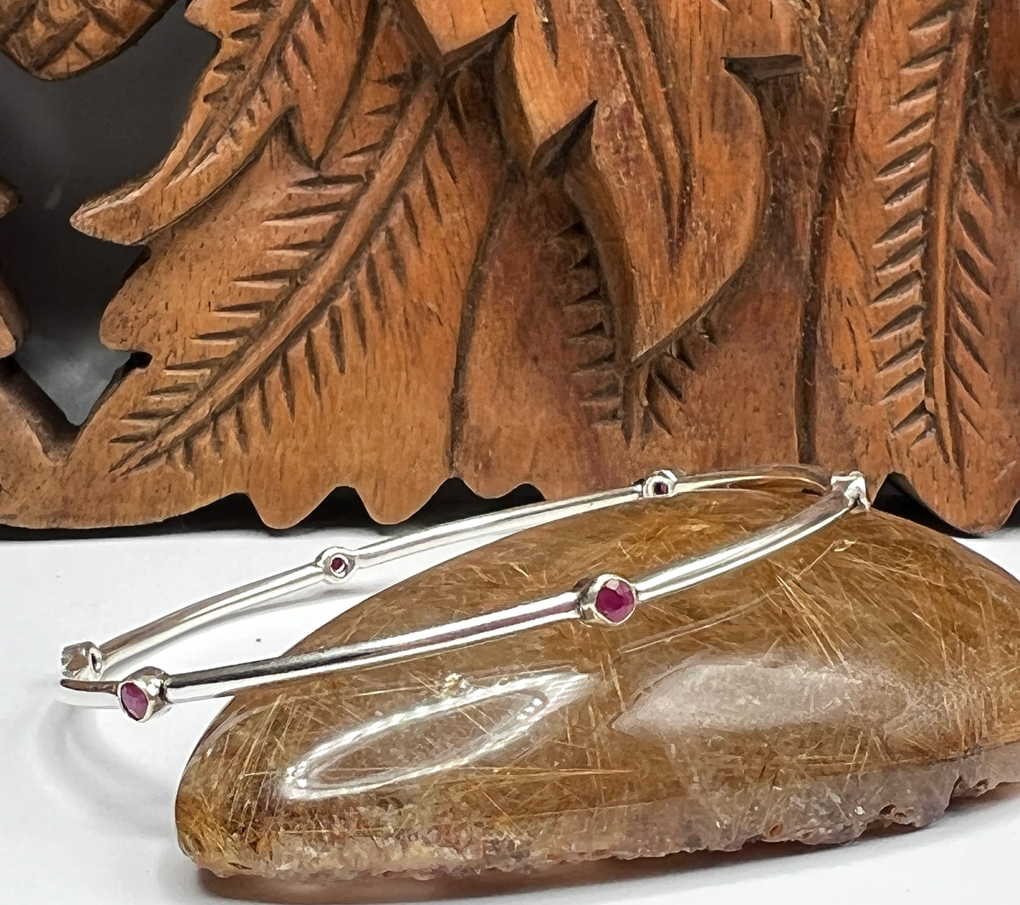 Sterling Silver Stone Bangles