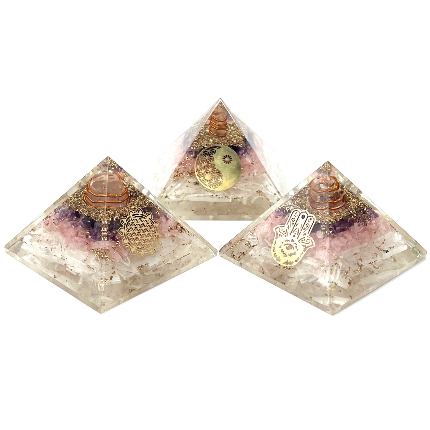 Selenite Orgonite Pyramids